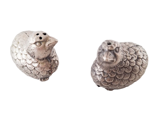 Italian salt and pepper shakers in a fierce bird shape, vintage