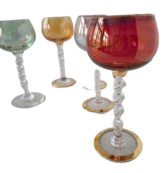 6 Antique crystal glasses from Hartzviller