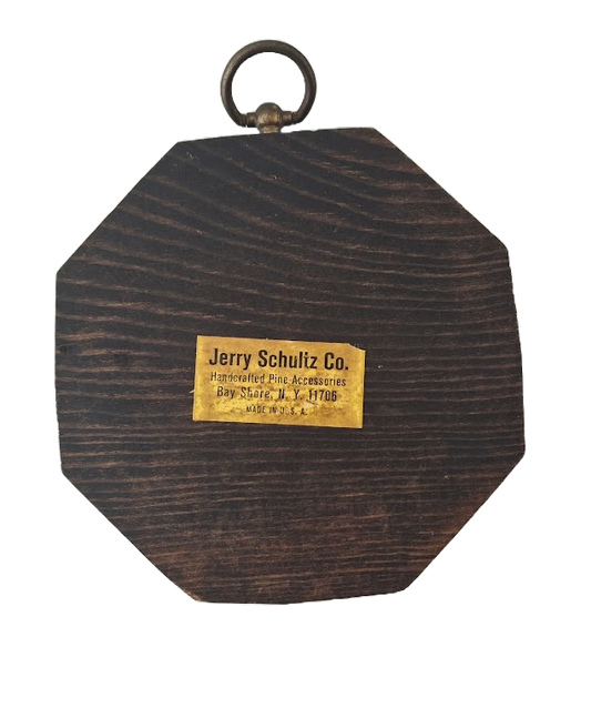 Jerry Schultz pine and ceramic wall hanging from the 1970's