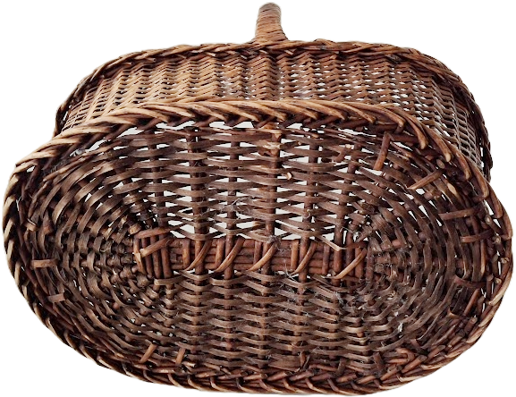 Wicker basket for 6 bottles, vintage