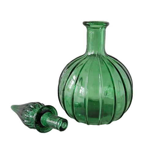 Green Empoli glass carafe from Italy, vintage