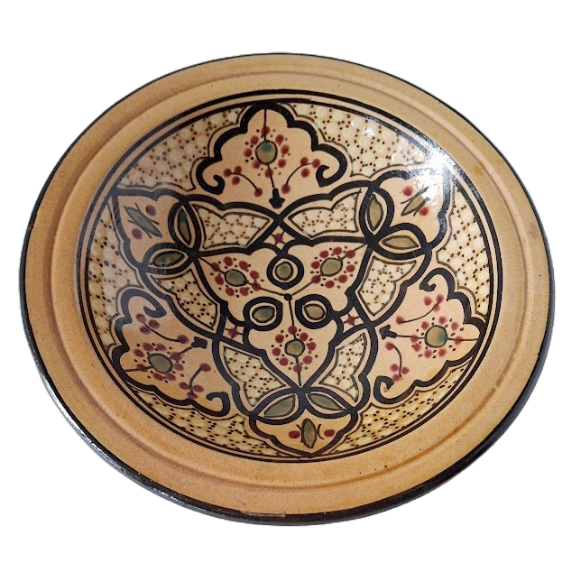 Round ceramic bowl from Tunisia, vintage
