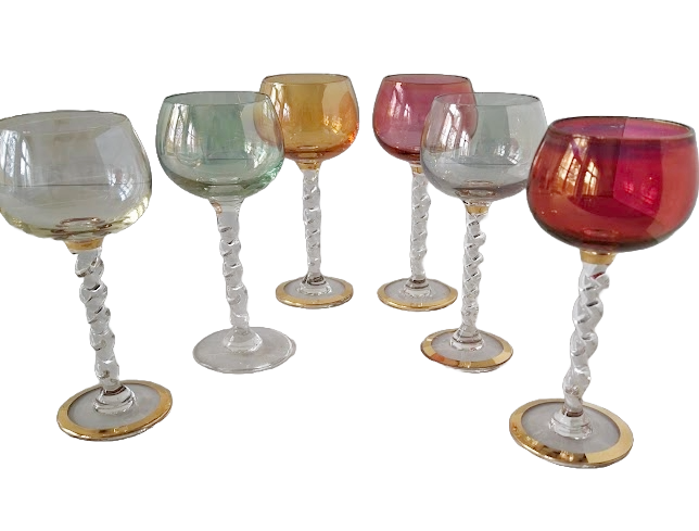 6 Antique crystal glasses from Hartzviller