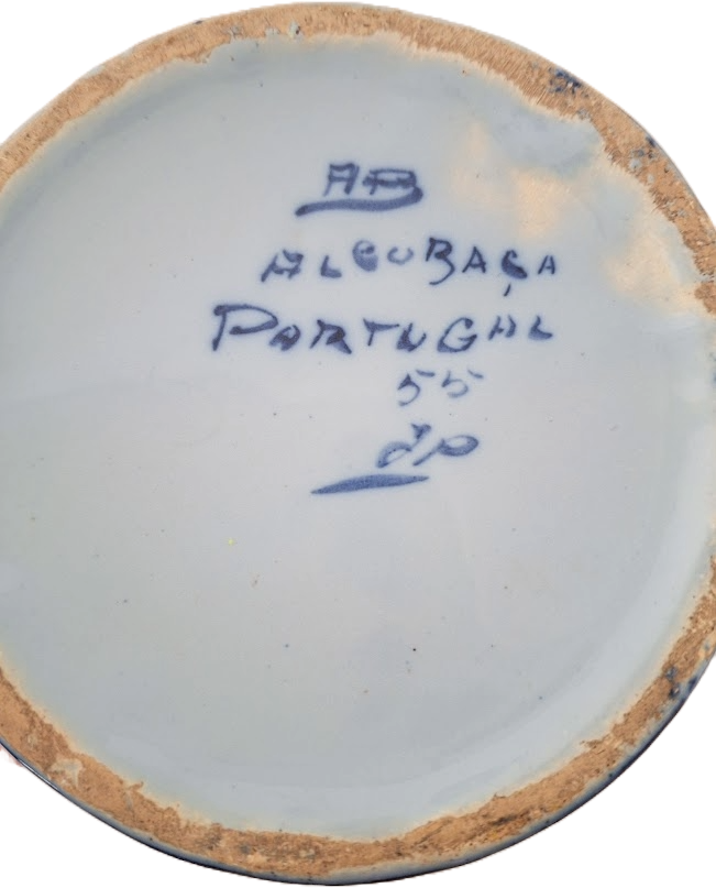 Handpainted Alcobaça pitcher from Portugal, vintage