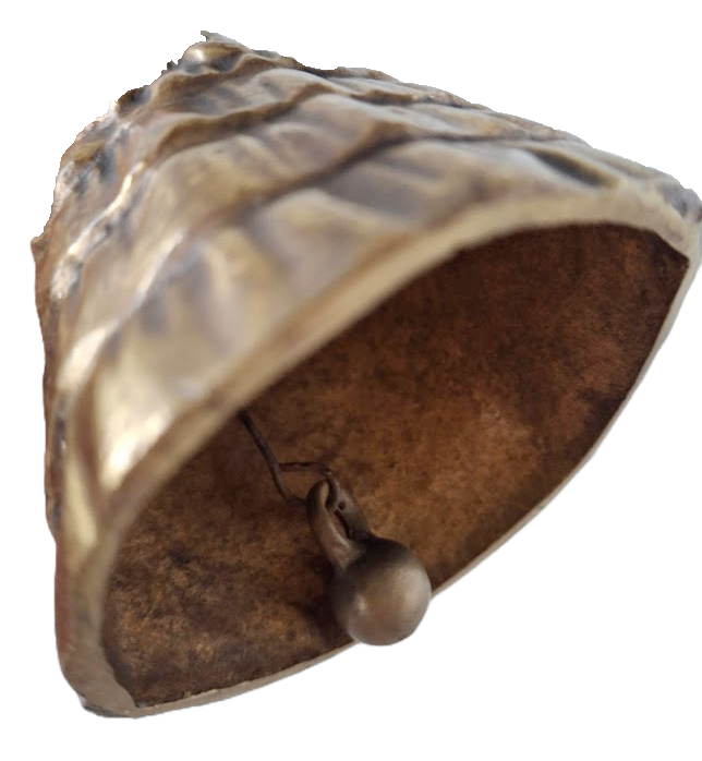 Brass bell in the shape of a lady with petticoat, vintage