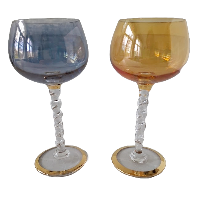 6 Antique crystal wine glasses from Hartzviller