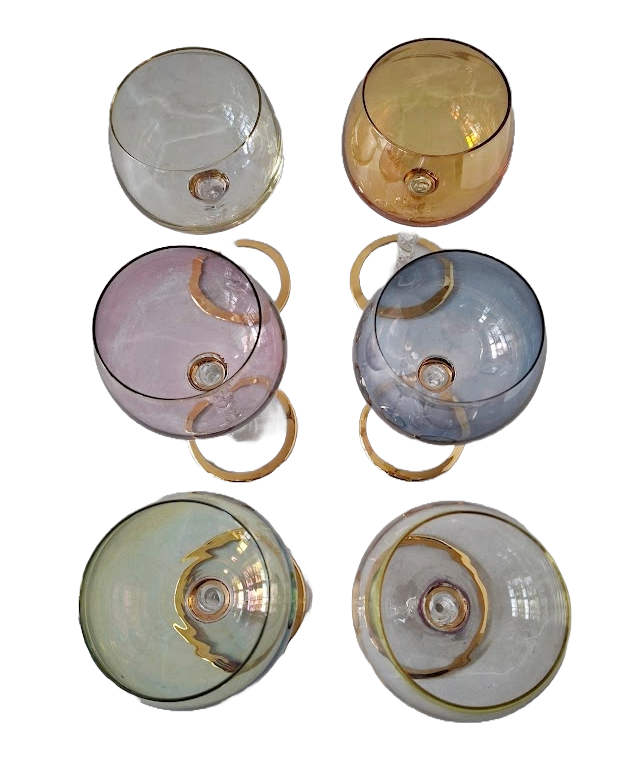 6 Antique crystal wine glasses from Hartzviller