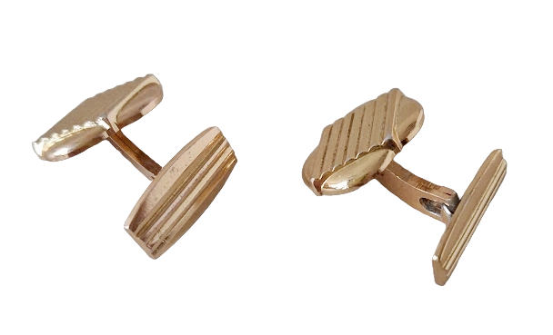 Vintage gold-plated cufflinks with diamond design