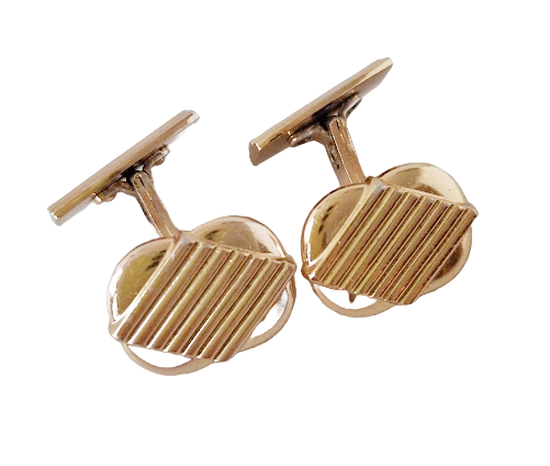 Vintage gold-plated cufflinks with diamond design