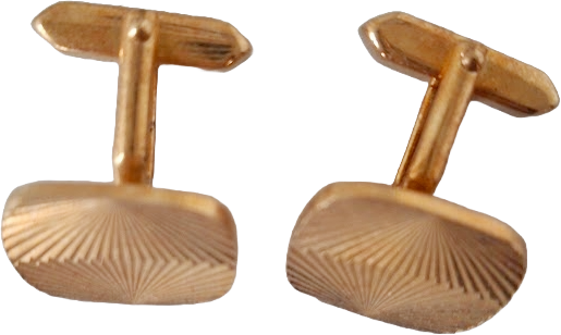 Gold-plated cufflinks with sunburst design, vintage