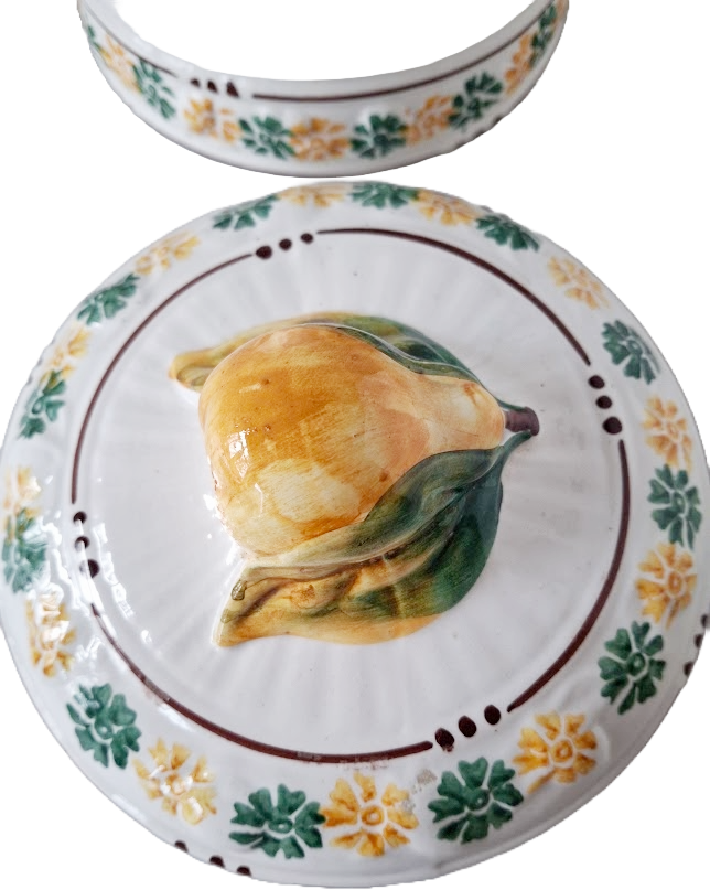 Vintage Italian cookie jar with pear detail