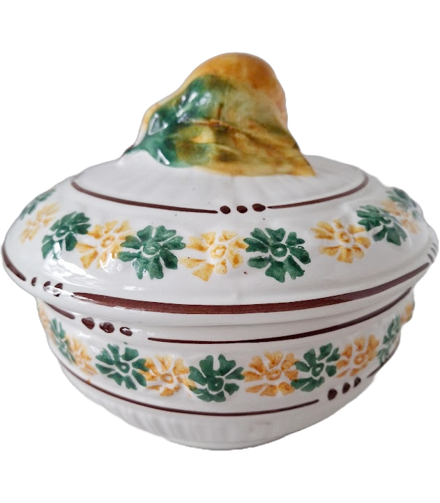 Vintage Italian cookie jar with pear detail