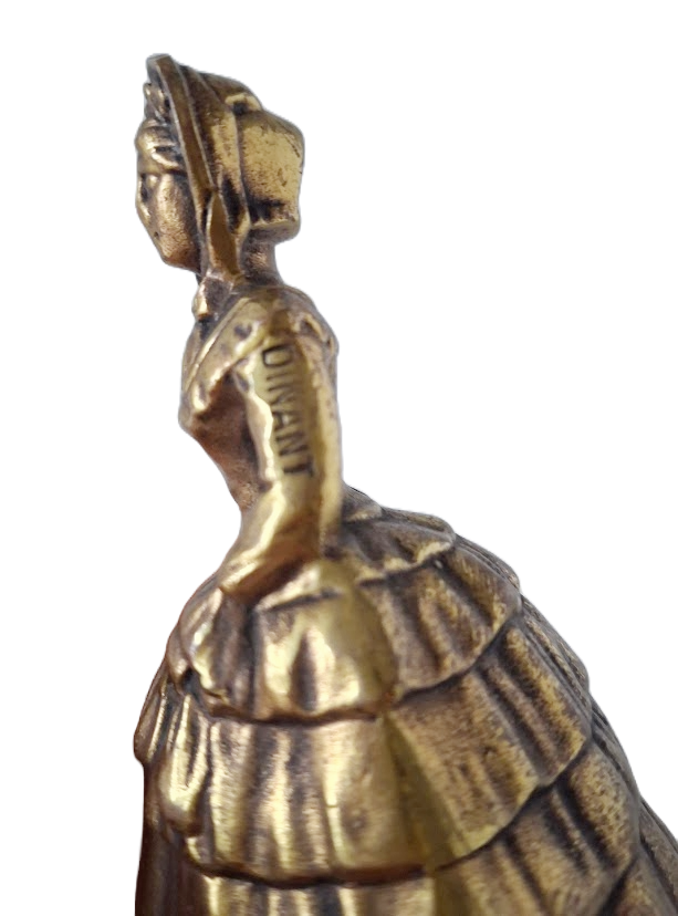 Brass bell in the shape of a lady with petticoat, vintage