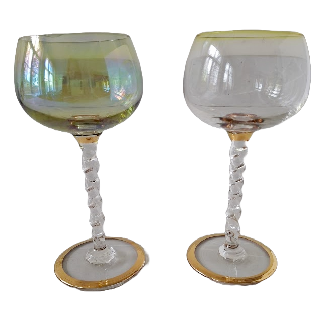 6 Antique crystal wine glasses from Hartzviller