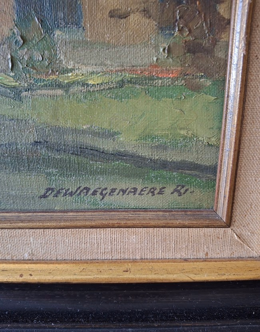 Oil painting by Raymond De Waegenaere from the 1950's