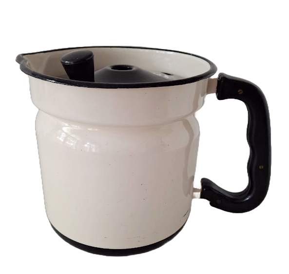 Enameled milk steamer, vintage