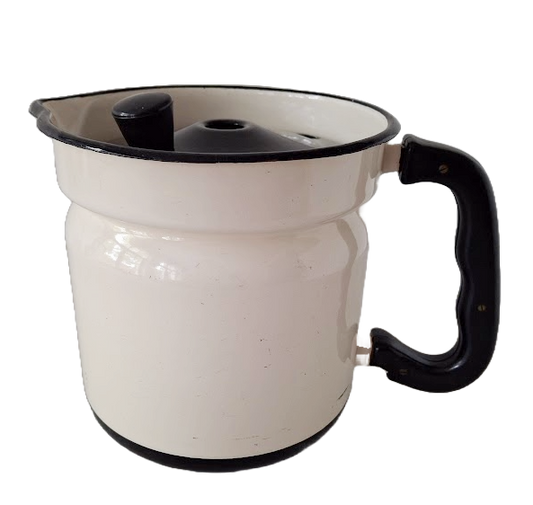 Enameled milk steamer, vintage
