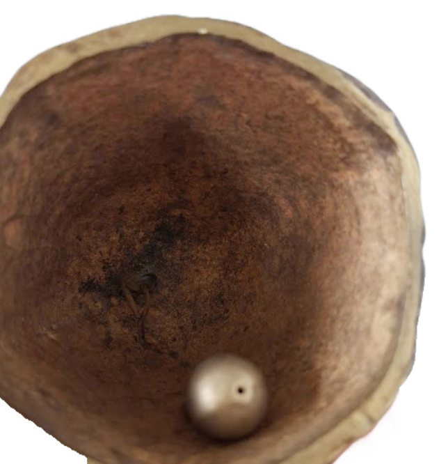 Brass bell in the shape of a lady with petticoat, vintage