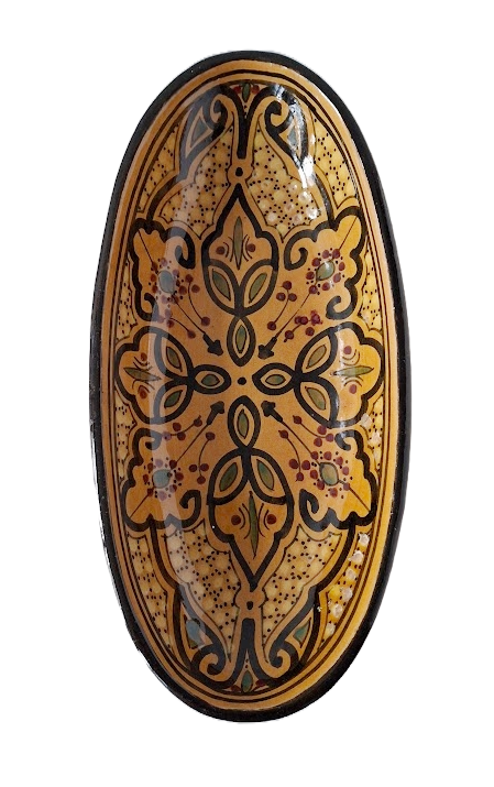 Oval ceramic bowl from Tunisia, vintage