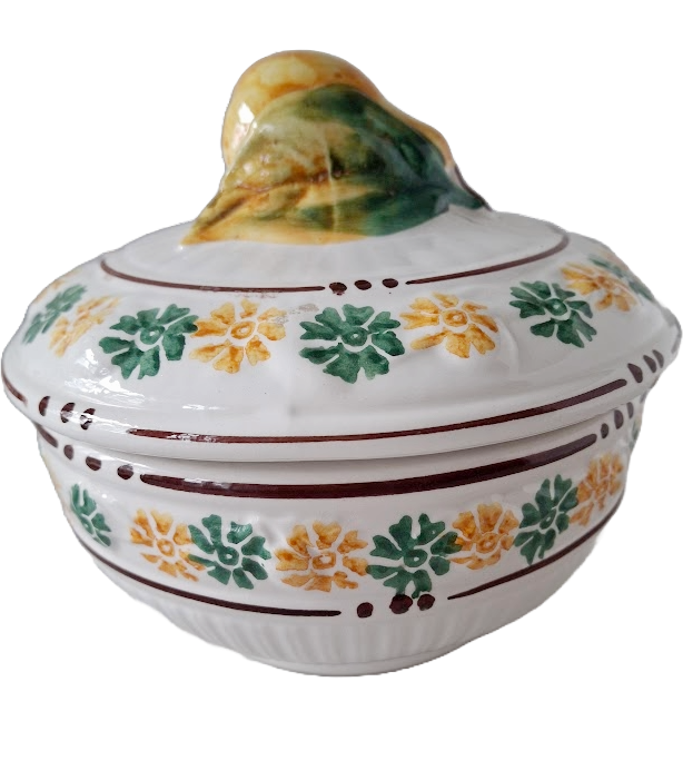 Vintage Italian cookie jar with pear detail