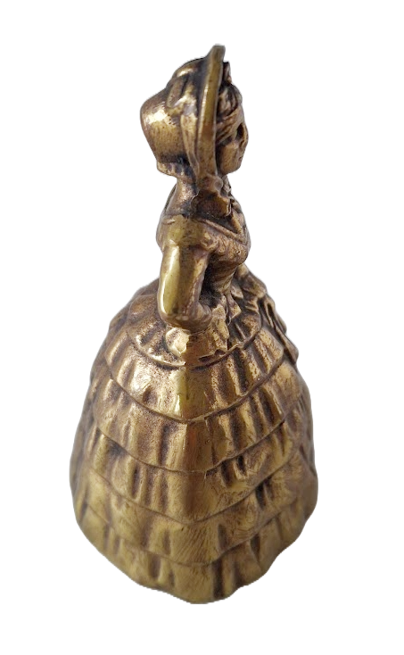 Brass bell in the shape of a lady with petticoat, vintage