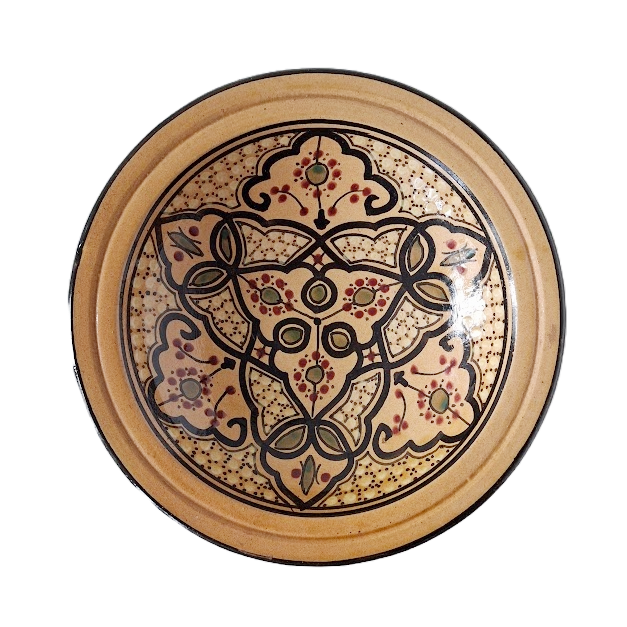 Round ceramic bowl from Tunisia, vintage