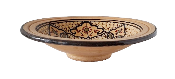 Round ceramic bowl from Tunisia, vintage