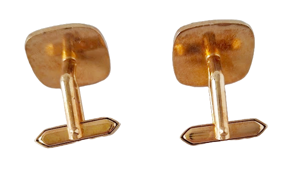 Gold-plated cufflinks with sunburst design, vintage