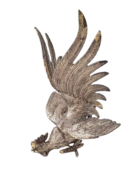 Pair of fighting roosters, vintage