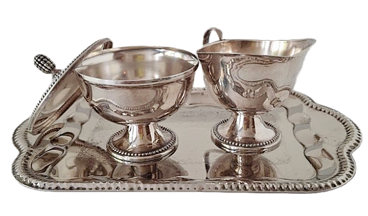 Silverplated milk and sugar set, vintage