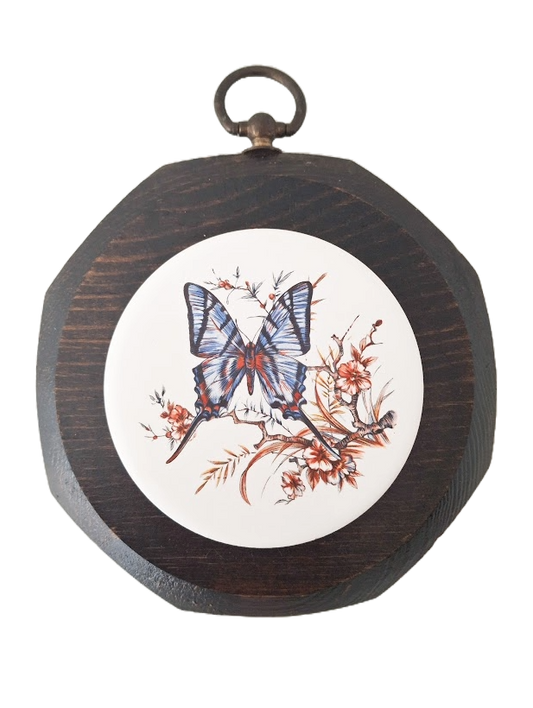 Jerry Schultz pine and ceramic wall hanging from the 1970's