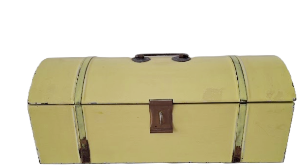 Small antique food storage tin