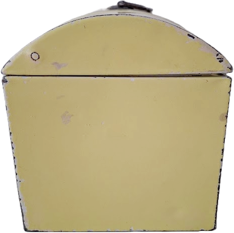 Large antique food storage tin